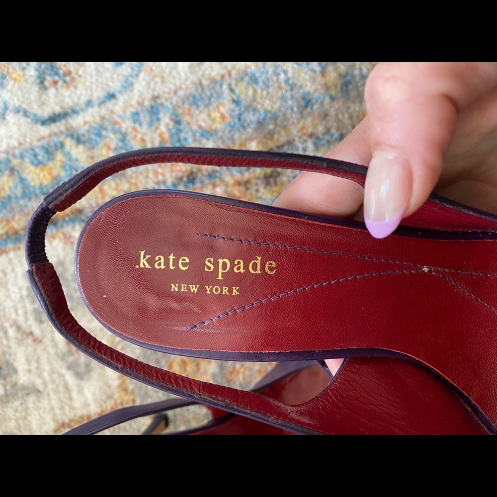Kate Spade calf leather Glacial Slingback pump in Grape Purple - Picture 12 of 13